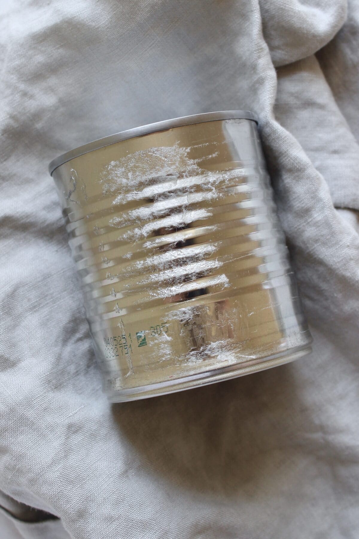 Sweetened condensed milk can with label removed