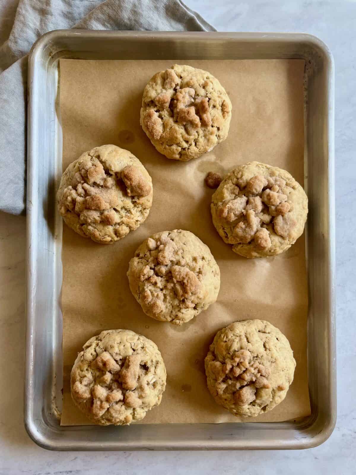 Apple cookies with crumb topping freshly baked