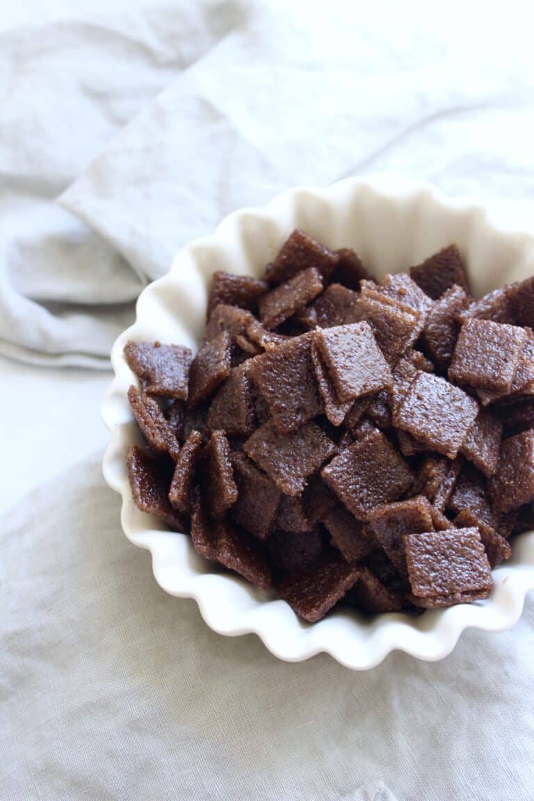 Bowl of cinnamon baking chips ready to be used in fall recipes.