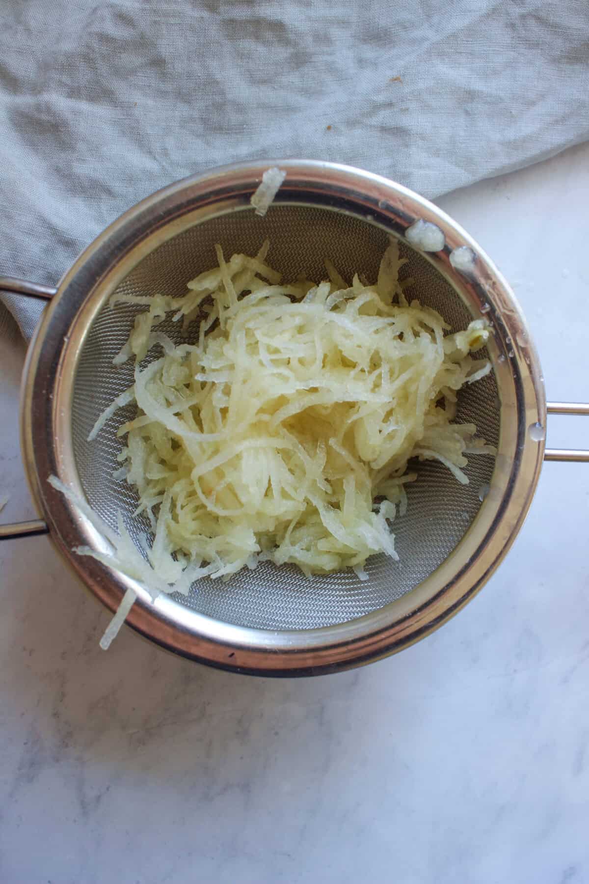 Grated pears to use on the buttercream.