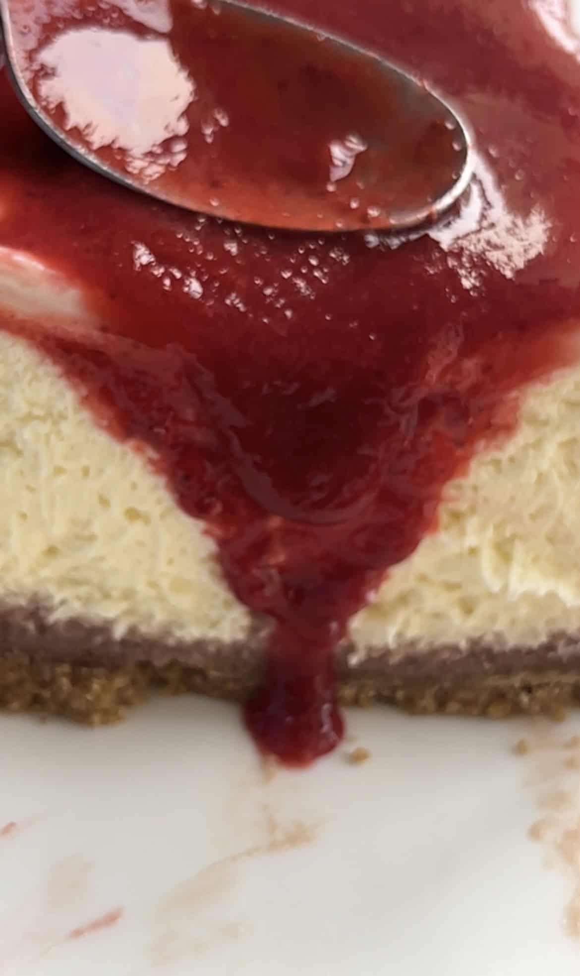 Strawberry white chocolate cheesecake