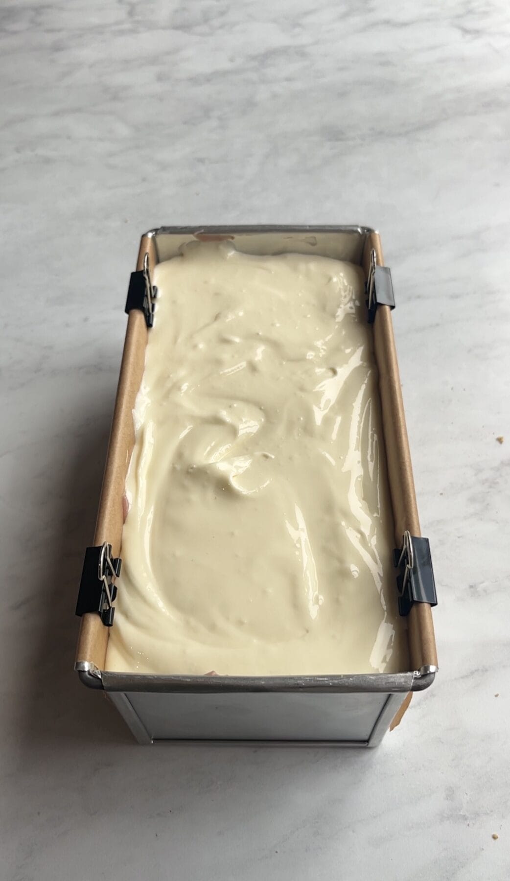 Cheesecake ready to be baked